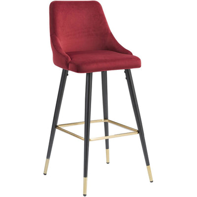 Auburn Red Velvet Upholstered Bar Chair, Set of 2 - bellafurnituretv