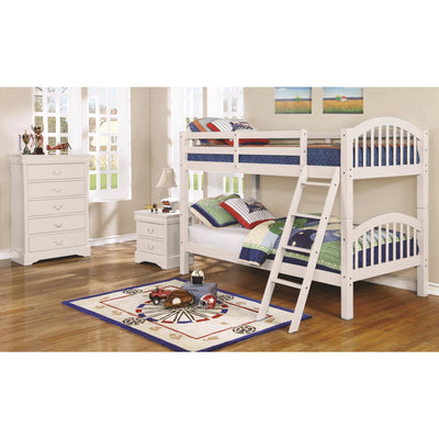 [SPECIAL] Ryder White Twin over Twin Bunk Bed - bellafurnituretv