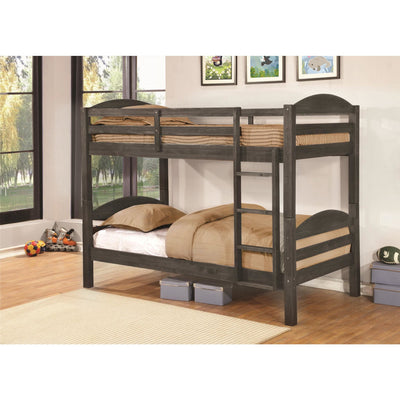 Lily Gray Twin over Twin Bunk Bed - bellafurnituretv