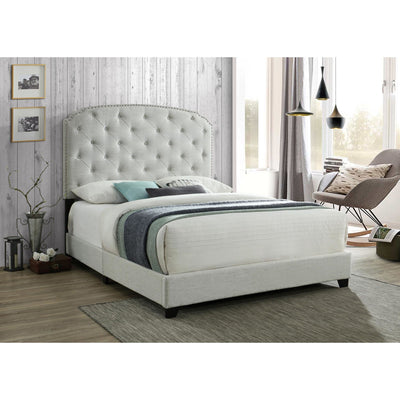 Blake Light Gray Queen Upholstered Bed - bellafurnituretv