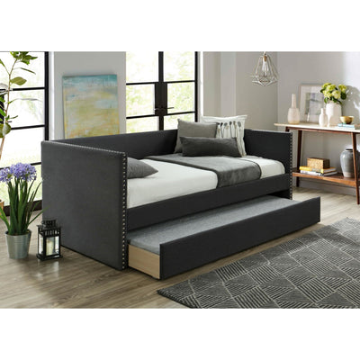 Rowan Charcoal Twin Daybed with Trundle - bellafurnituretv