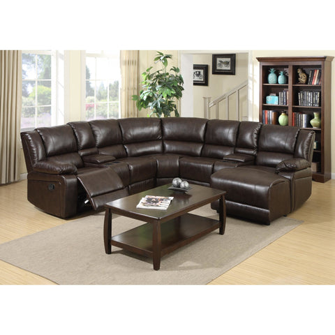 Cadence Brown RAF Chaise Reclining Sectional - bellafurnituretv