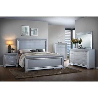 Luca Silver Panel Bedroom Set - bellafurnituretv