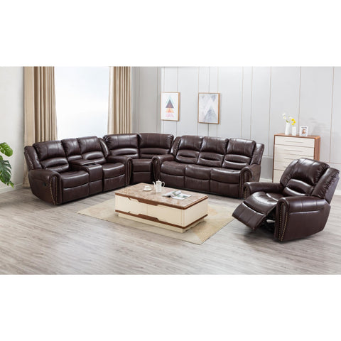 Braxton Brown Reclining Sectional - bellafurnituretv