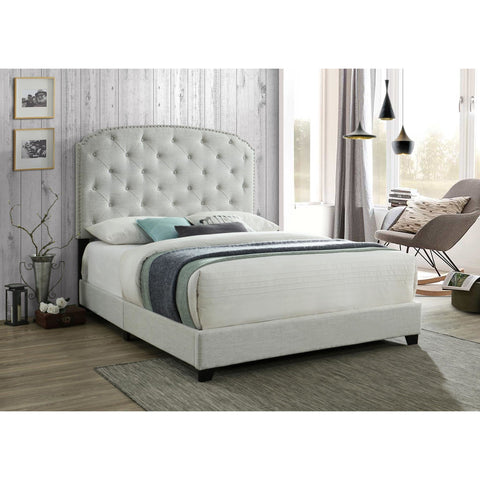Blake Light Gray King Upholstered Bed - bellafurnituretv
