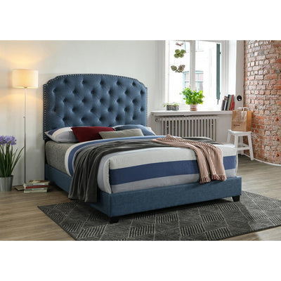 Blake Blue Queen Upholstered Bed - bellafurnituretv