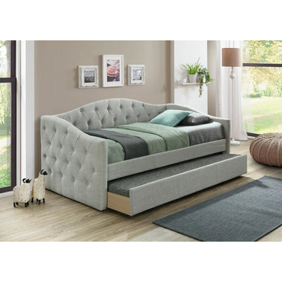 Emmett Light Gray Twin Daybed with Trundle - bellafurnituretv
