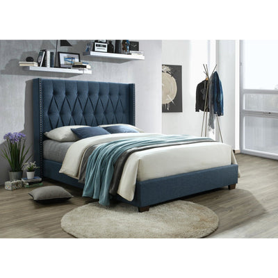 Kyrie Blue King Upholstered Bed - bellafurnituretv