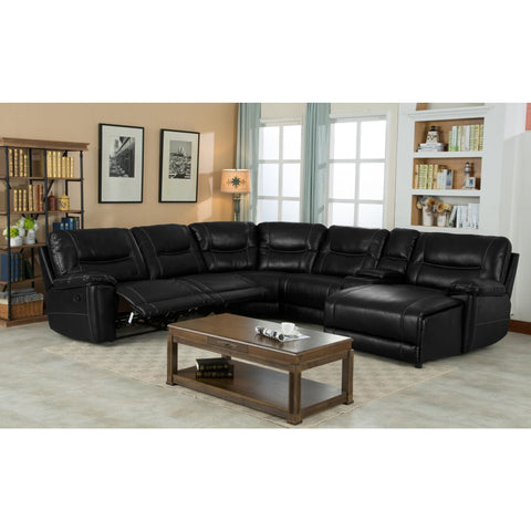 Barrington Black RAF Chaise Reclining Sectional - bellafurnituretv