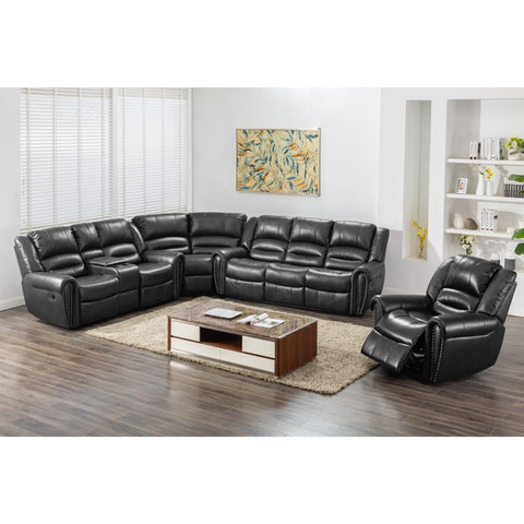 Braxton Black Reclining Sectional - bellafurnituretv