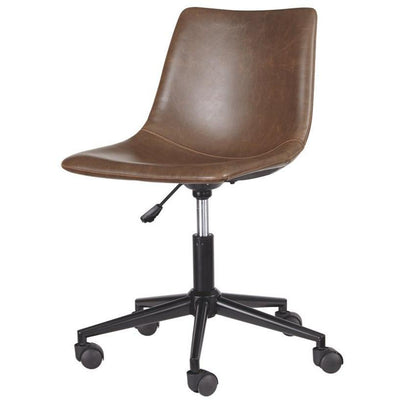 Brown Adjustable Home Office Swivel Desk Chair - bellafurnituretv