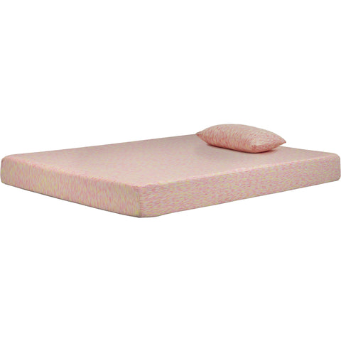 iKidz 7" Pink Memory Foam Firm Full Mattress and Pillow - bellafurnituretv