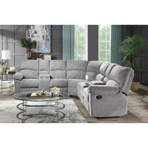 Gray sectional on sale with recliners