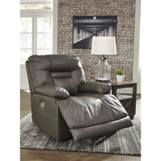 [EXCLUSIVE] Wurstrow Smoke Leather Power Reclining Living Room Set - bellafurnituretv