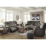 Wurstrow Smoke Leather Power Reclining Loveseat - bellafurnituretv