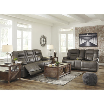 [EXCLUSIVE] Wurstrow Smoke Leather Power Reclining Living Room Set - bellafurnituretv