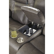 [EXCLUSIVE] Wurstrow Smoke Leather Power Reclining Living Room Set - bellafurnituretv