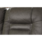 Wurstrow Smoke Leather Power Reclining Loveseat - bellafurnituretv