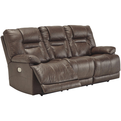 Wurstrow Umber Leather Power Reclining Sofa - bellafurnituretv