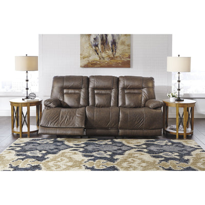 Wurstrow Umber Leather Power Reclining Sofa - bellafurnituretv