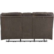 Wurstrow Umber Leather Power Reclining Loveseat - bellafurnituretv