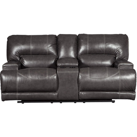 [EXCLUSIVE] McCaskill Gray Leather Reclining Sectional - bellafurnituretv