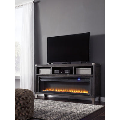 Todoe Gray LG TV Stand with Infrared Fireplace Insert | W901-68 - bellafurnituretv