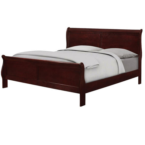 Louis Philip Cherry Queen Sleigh Bed - bellafurnituretv