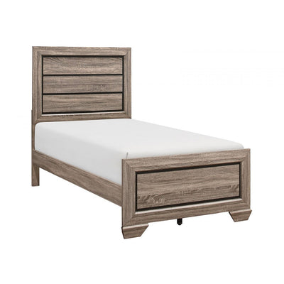 Farrow Grayish Brown Twin Panel Bed - bellafurnituretv