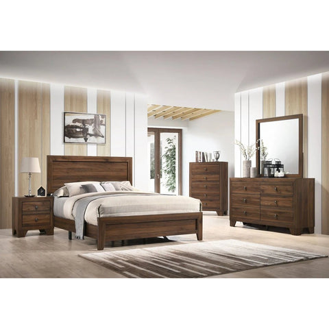 Millie Cherry Brown Panel Bedroom Set - bellafurnituretv