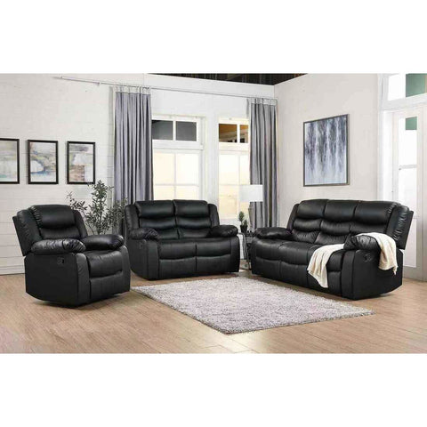 [SPECIAL] Dynamo Black 3-Piece Reclining Living Room Set - bellafurnituretv