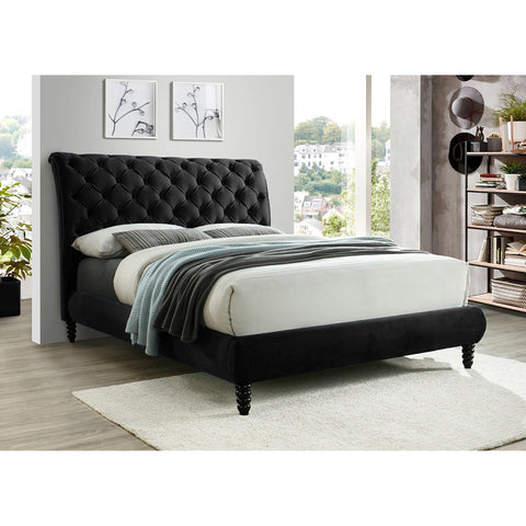 Romeo Black Queen Platform Bed - bellafurnituretv