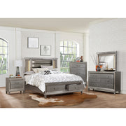Tamsin Metallic Silver/Gray LED Storage Platform Bedroom Set - bellafurnituretv