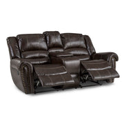 [SPECIAL] Center Hill Brown Bonded Leather Reclining Living Room Set - bellafurnituretv