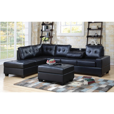 [HOT DEAL] Heights Black Faux Leather Reversible Sectional with Storage Ottoman - bellafurnituretv