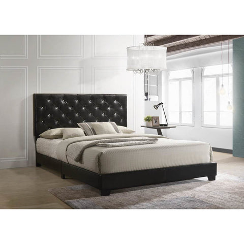 [SPECIAL] Lana Black Diamond Tufted Queen Bed - bellafurnituretv