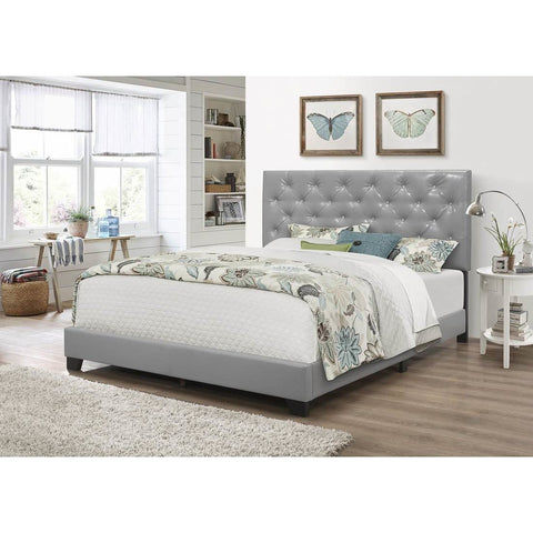 [SPECIAL] Lana Gray Diamond Tufted Full Bed - bellafurnituretv