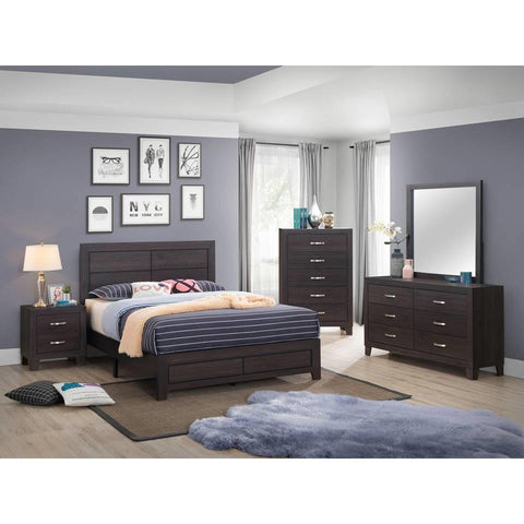 Hopkins Espresso Queen Platform Bed - bellafurnituretv