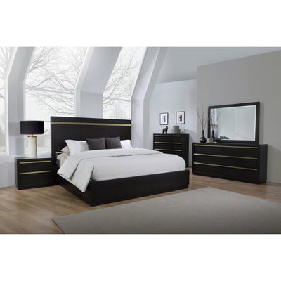 Lastra Black/Gold Platform Bedroom Set - bellafurnituretv