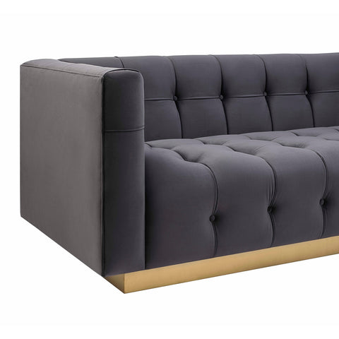 Roma Grey Velvet Sofa - bellafurnituretv