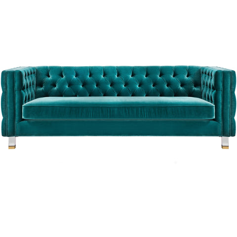 Rimini Green Velvet Sofa - bellafurnituretv