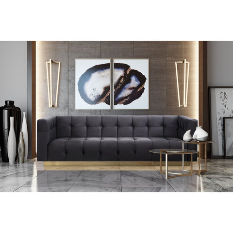Roma Grey Velvet Sofa - bellafurnituretv