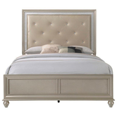 Lila Champagne Full Panel Bed - bellafurnituretv