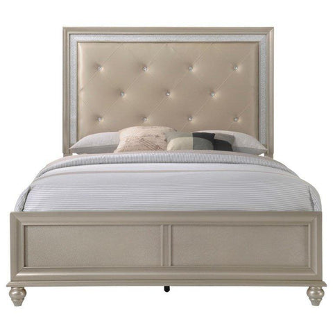 Lila Champagne Full Panel Bed - bellafurnituretv