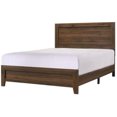 Millie Cherry Brown Full Panel Bed - bellafurnituretv