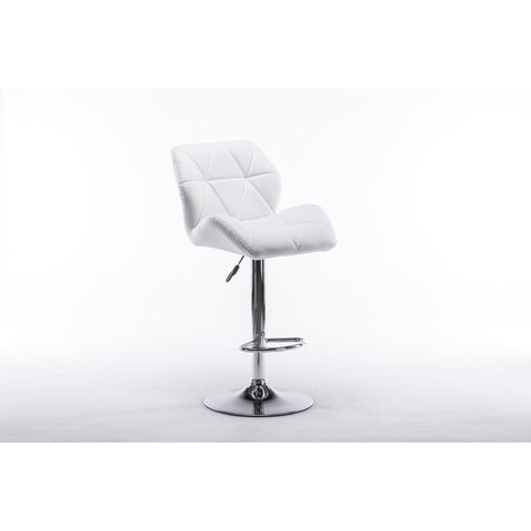 Corie White Bucket Seat Adjustable Barstool, Set of 2 - bellafurnituretv