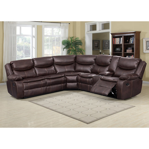 Kelliwood Brown Leather Reclining Sectional - bellafurnituretv