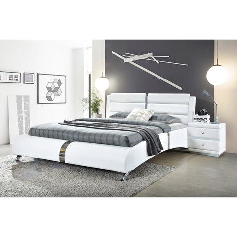 [SPECIAL] Vegas White Queen Platform Bed - bellafurnituretv