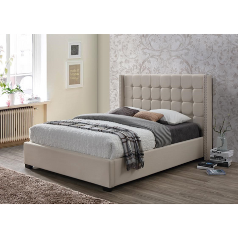 Stanford Sand Beige Queen Platform Bed - bellafurnituretv